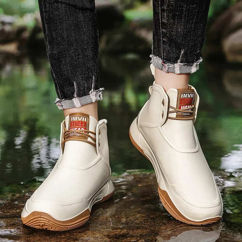 Bottes mi-mollet pêche imperméables hommes 2025 - Chaussures caoutchouc antidérapantes semelle épaisse