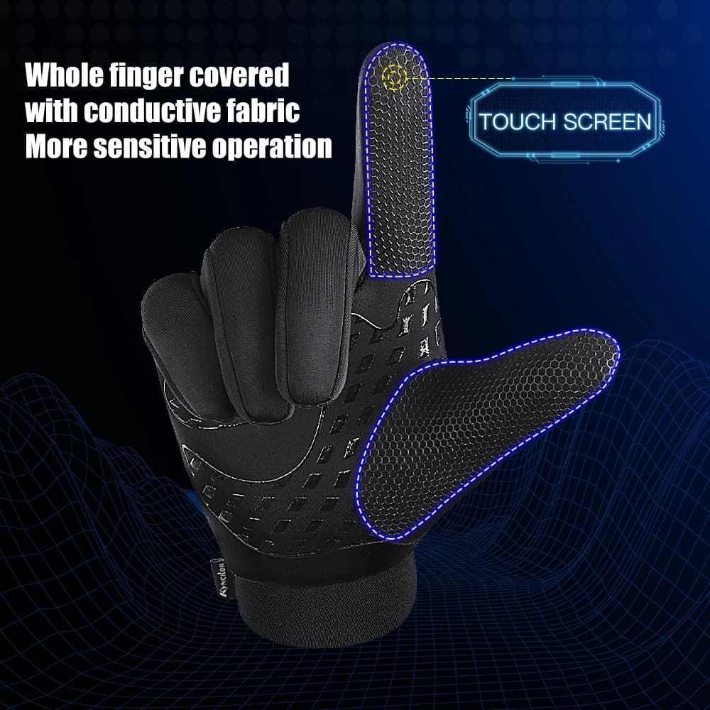 Gants hiver homme écran tactile unisexe imperméables antivent chauds vélo sport zip mode
