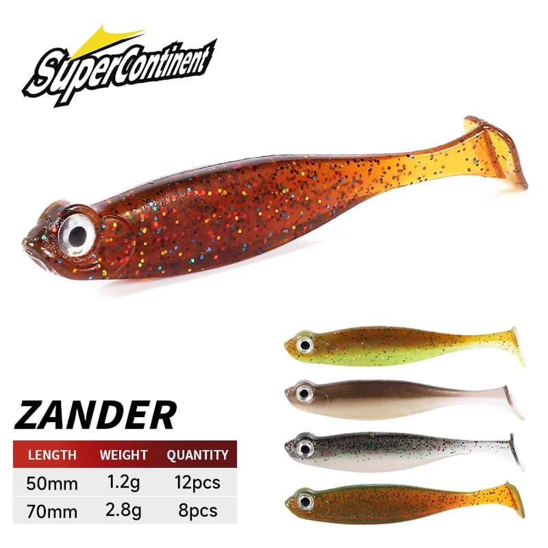 Leurre souple Supercontinent Shad T-tail 5cm 7cm silicone pêche aux leurres wobblers plastique