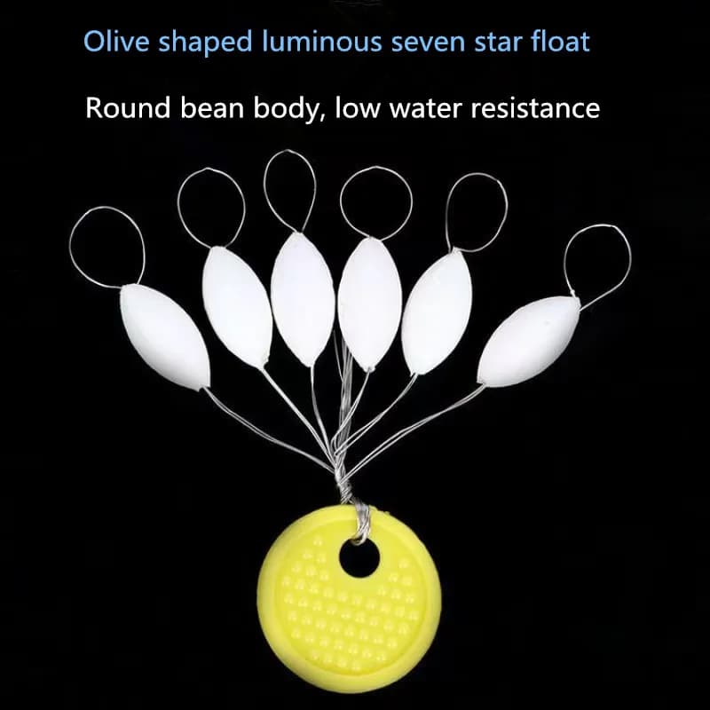 36 boules ovales luminescentes pour pêche carpe nocturne - 6 sachets de haricots flottants 7 étoiles
