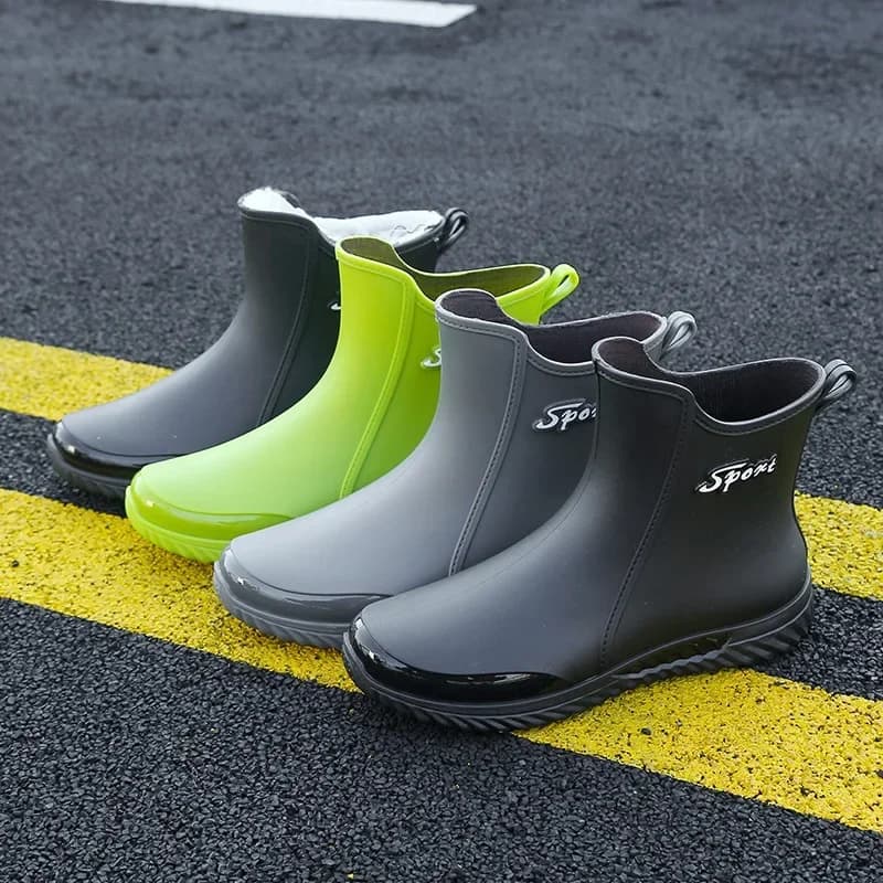 Chaussures de pluie homme mi-hautes anti-dérapantes pour pêche, travail et cuisine - Bottes résistantes