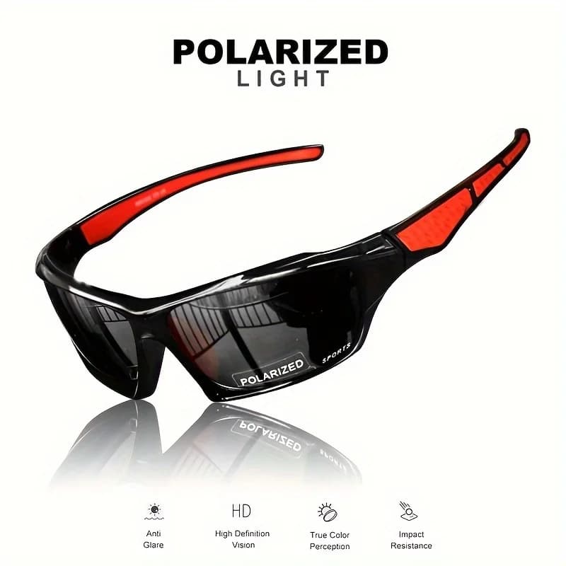 Pack 1-3 lunettes sport polarisées légères vision nocturne pour pêche vélo conduite homme