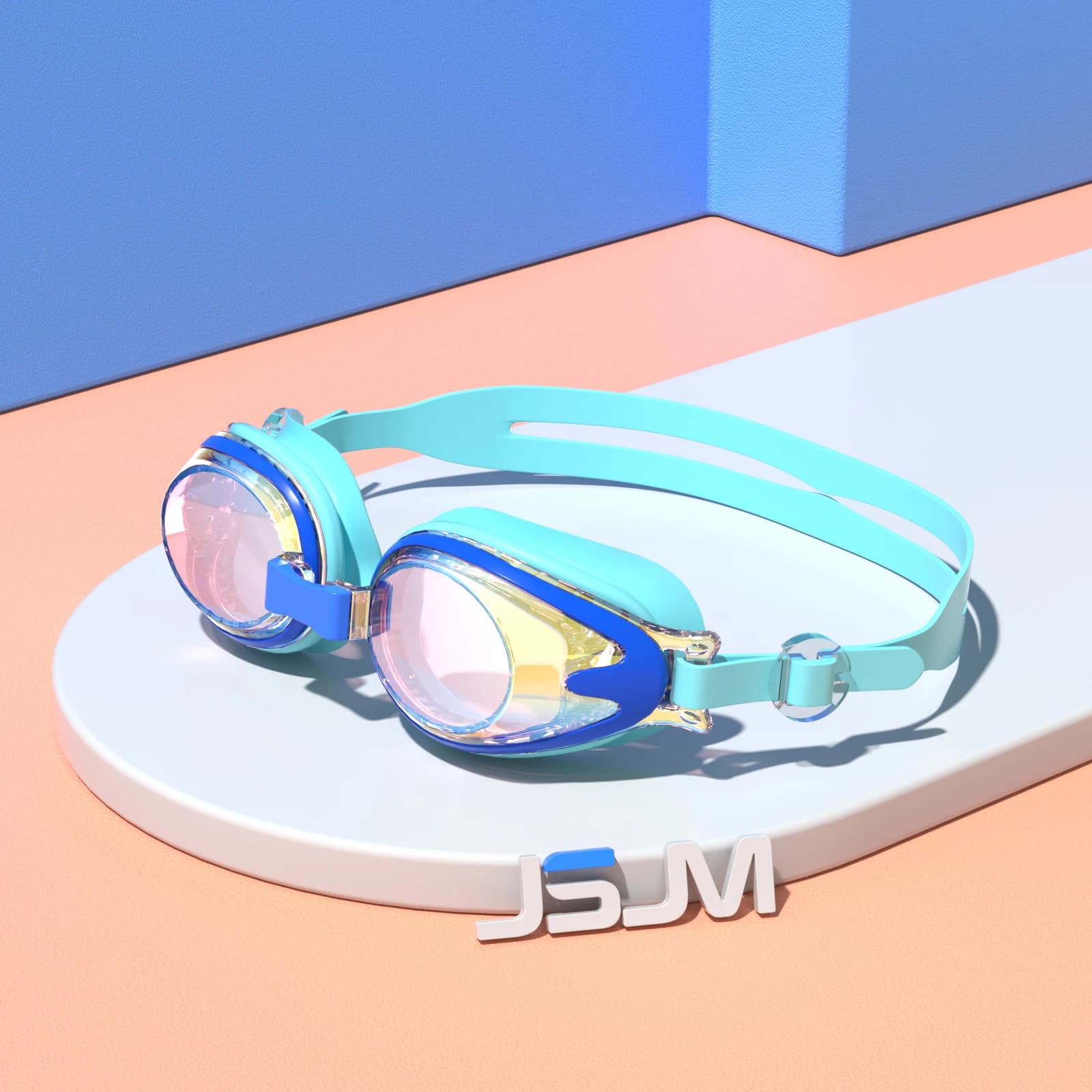 Lunettes de natation enfants JSJM anti-buée UV - Silicone ajustable professionnel unisexe pour piscine