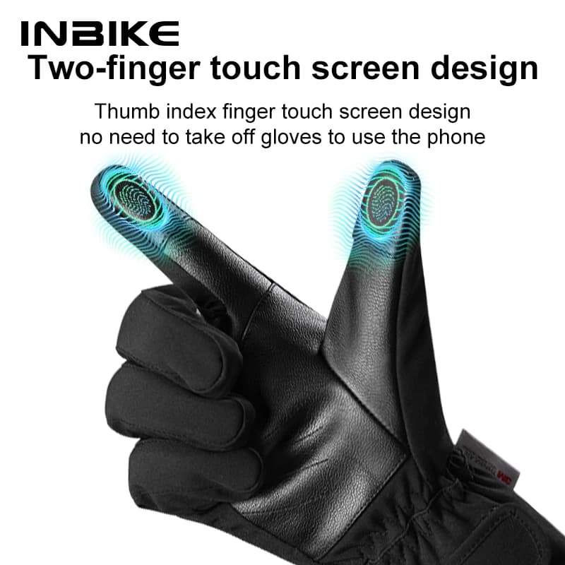 Gants INBIKE hiver hommes femmes 3M Thinsulate résistants au froid tactiles imperméables coupe-vent moto