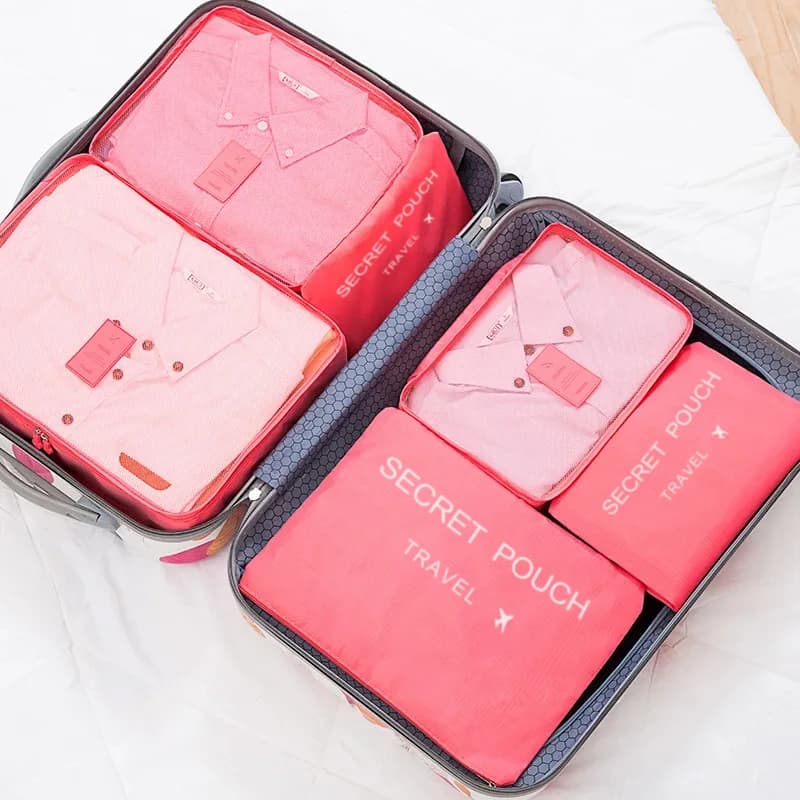 Set 6 sacs de voyage étanches colorés - grande capacité pour organisation valise sous-vêtements
