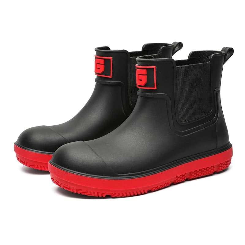 Chaussures pluie homme doublées coton chaudes imperméables antidérapantes pêche extérieur