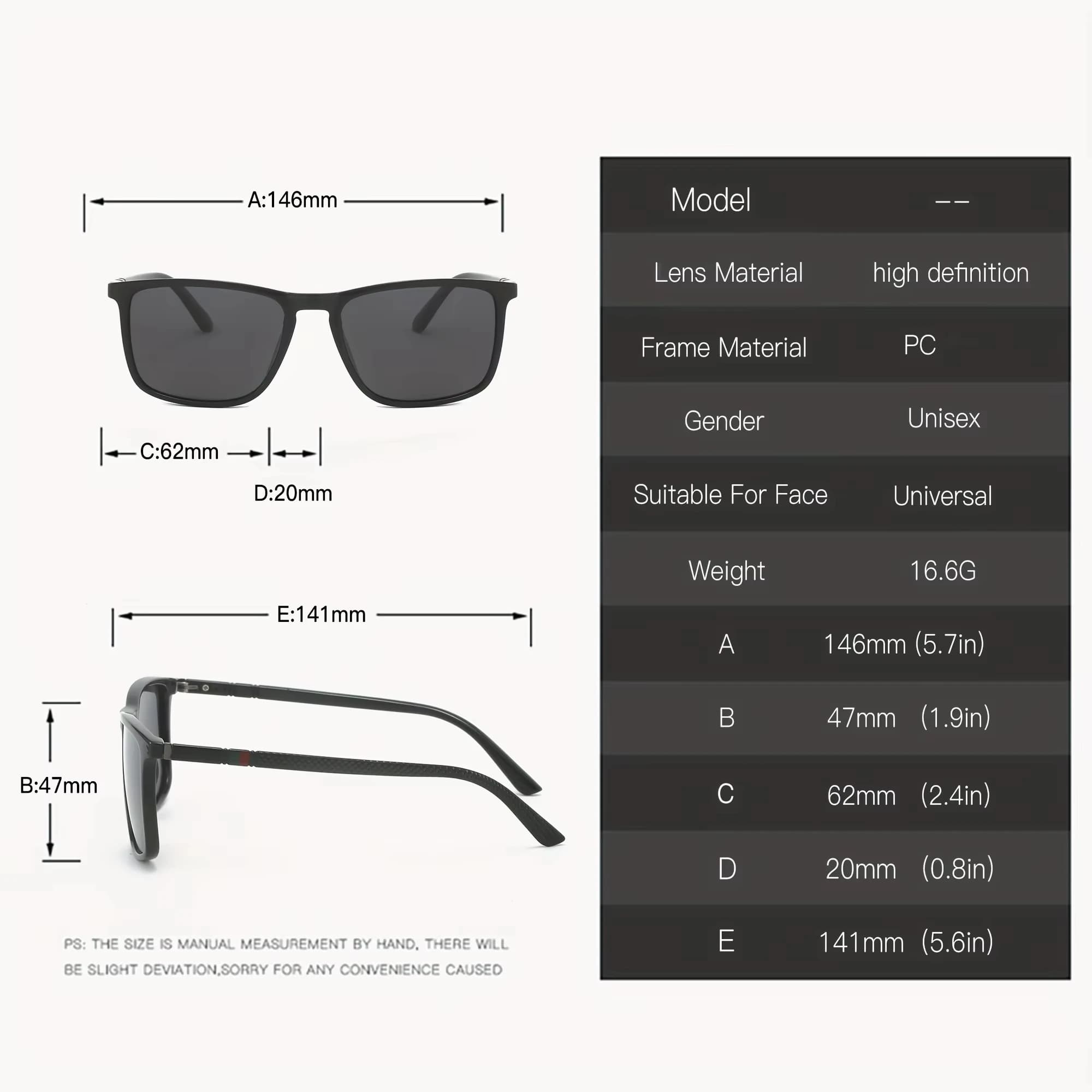Lunettes de soleil polarisées carrées 2025 protection UV400 anti-éblouissement pêche conduite vacances