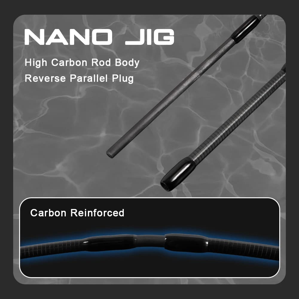 Canne Nano Jig spinning ultra-légère 1.68m 1.83m 0.5-2g action rapide truite bar eau douce mer