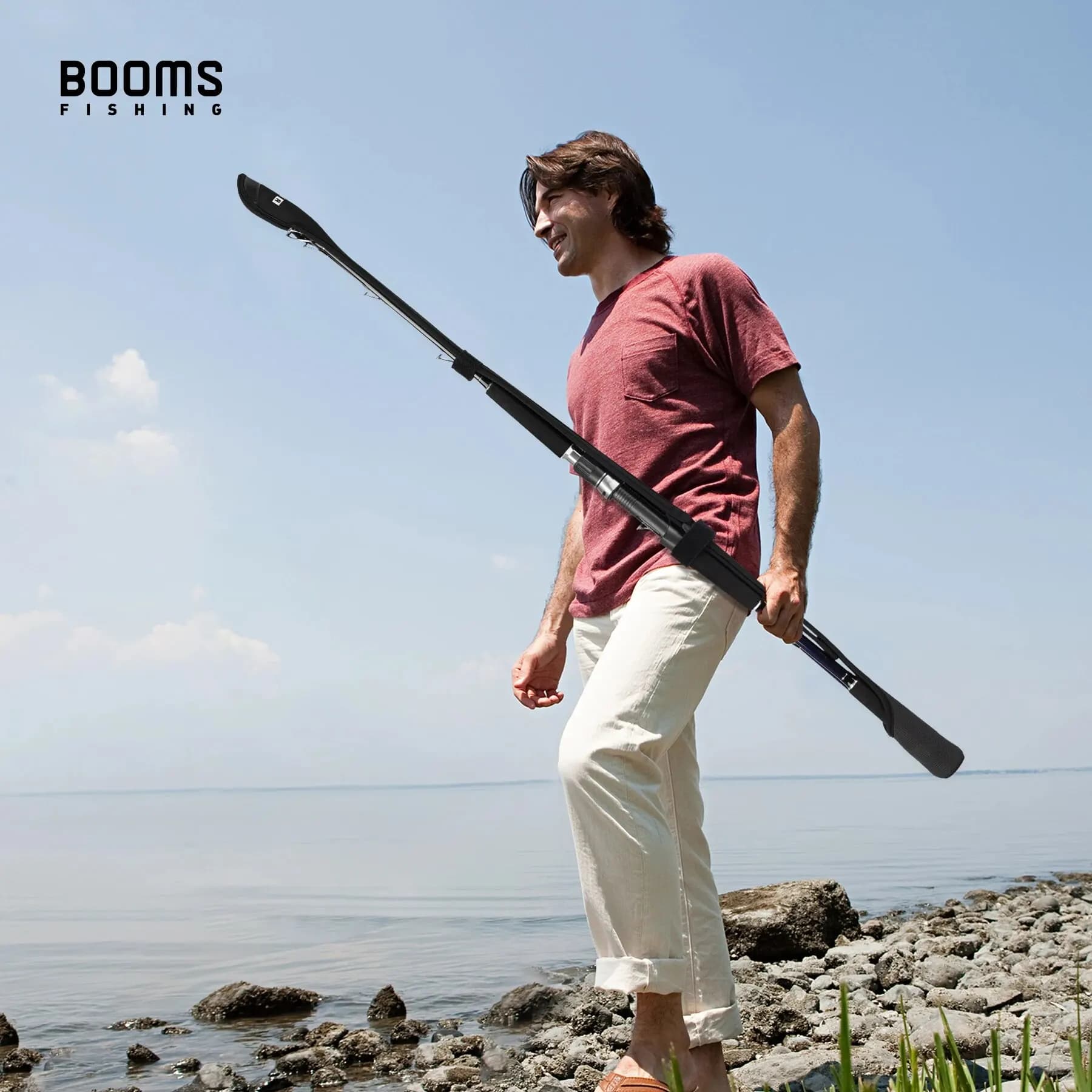 Housse protection canne Booms Fishing RS6 étui bag holder ceinture transport pêche portable