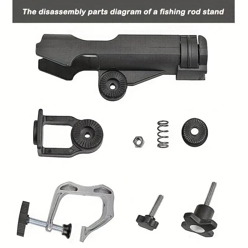 Support de canne à pêche ajustable 360° pour bateau, montage sur rail robuste et durable