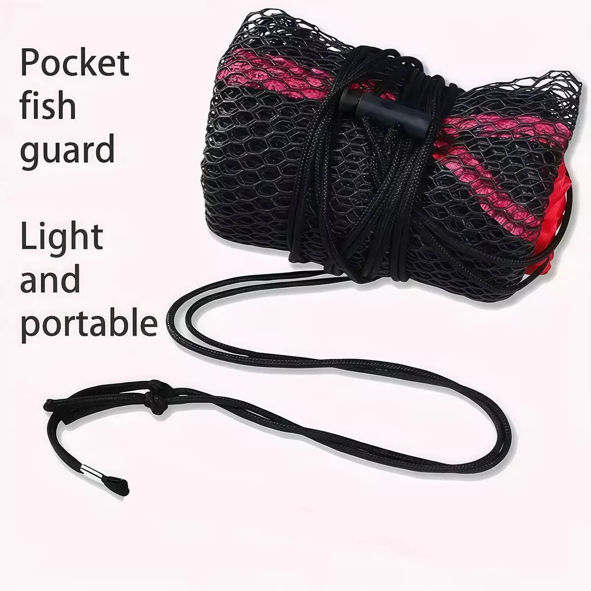 Filet pliable pêche à mailles épaisses - Sac de transport pour poissons vivants et matériel