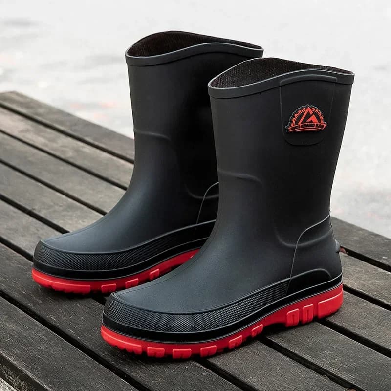 Bottes pluie homme mode mi-mollet caoutchouc antidérapantes chaussures aquatiques sécurité travail nouvelle