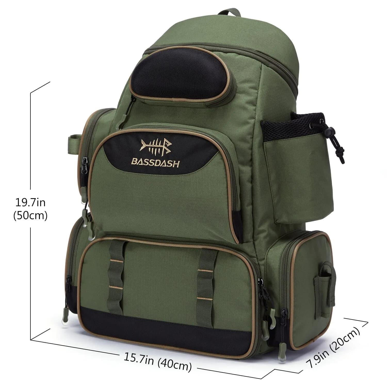 Sac à dos pêche léger et multifonction Bassdash, box à appâts tactique pour la pêche en mer