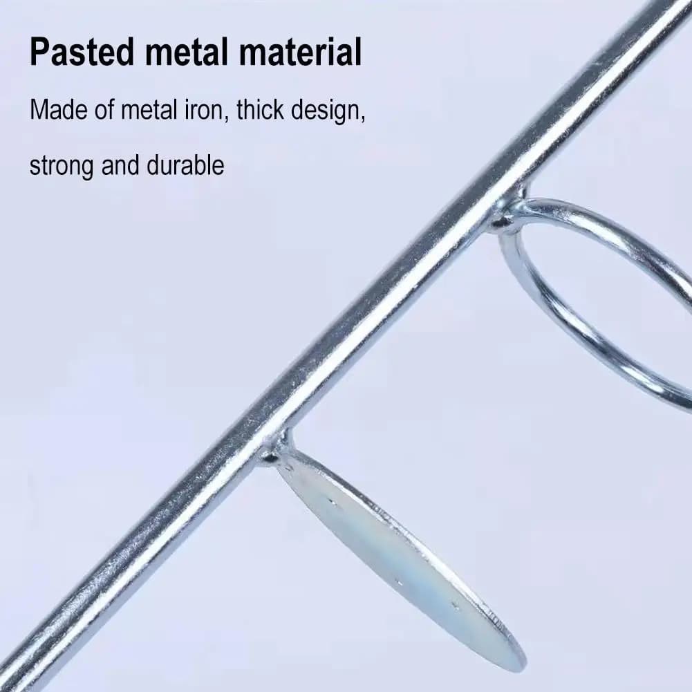 Support double pour canne mer réglable en métal - Bracket acier insertion sol