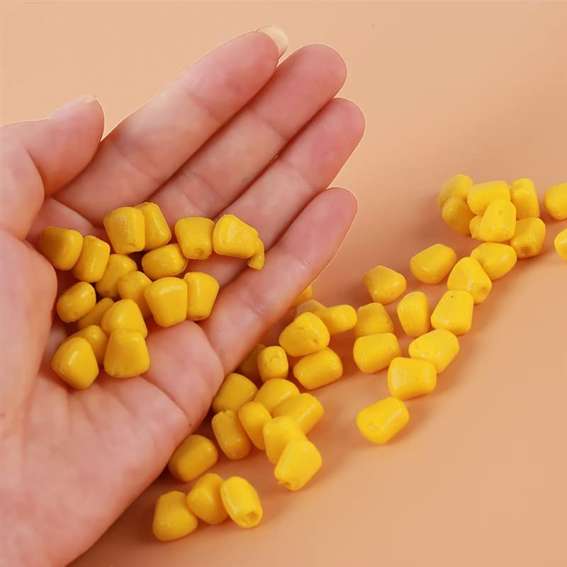 Leurres souples silicone 100 pièces pour carpe - appâts artificiels au maïs avec odeur attractive