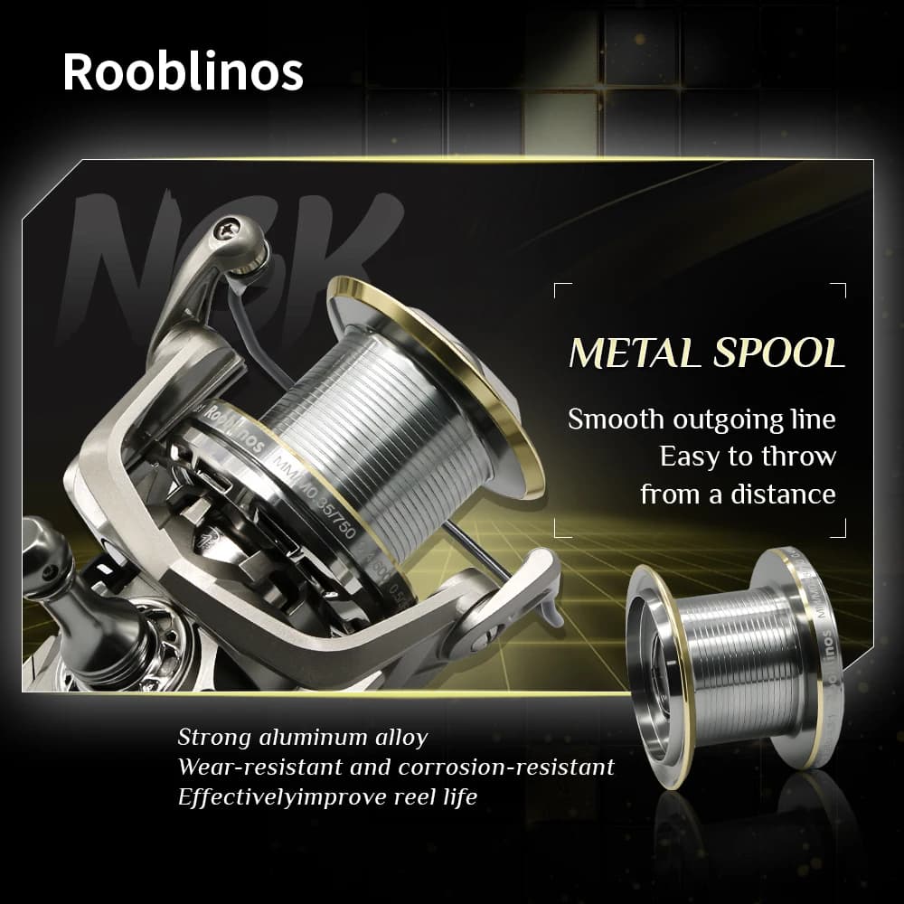 Moulinet de pêche spinning NGK acier inoxydable roulement 8000 à 14000 frein puissant 25kg eau salée et douce