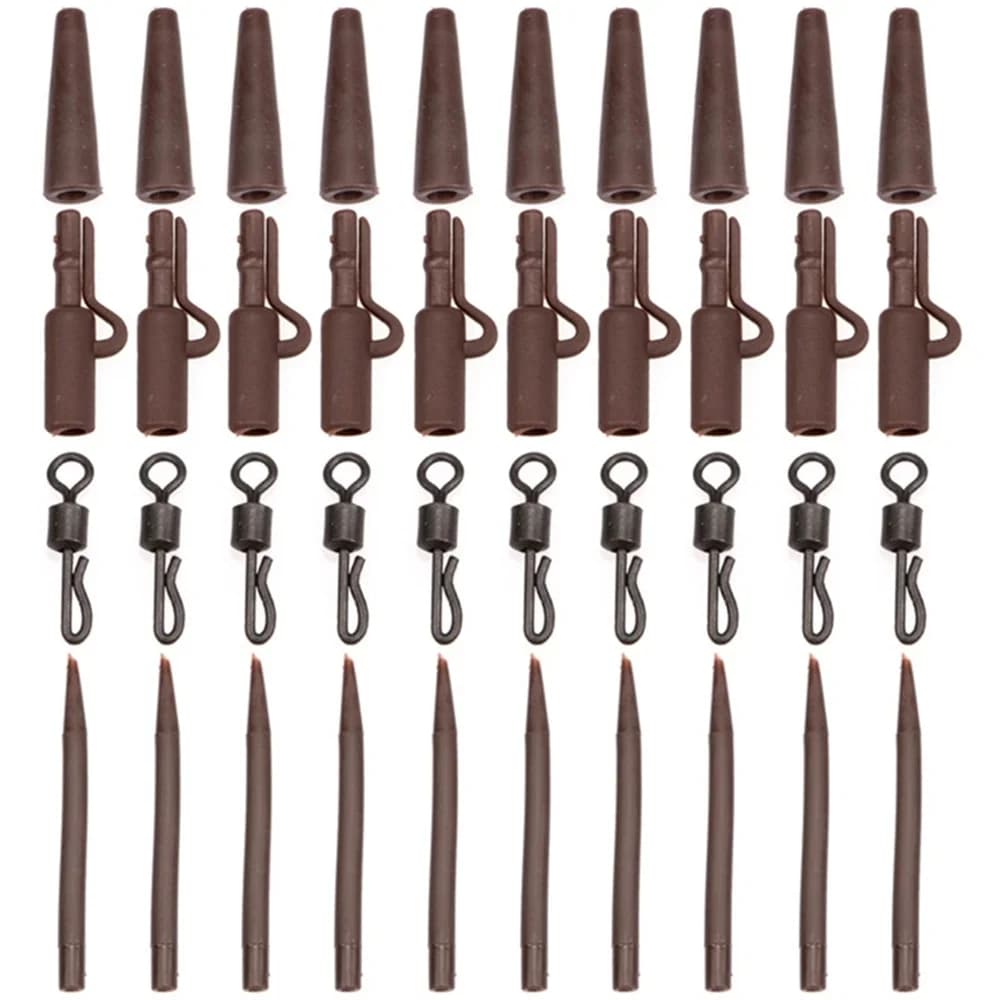 40 clips plombs anti-emmêlement pour pêche à la carpe - Accessoires montages rapides et pratiques