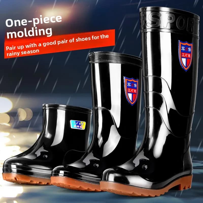 Bottes de pêche imperméables fourrées mi-hautes anti-dérapantes pour cuisine et travail