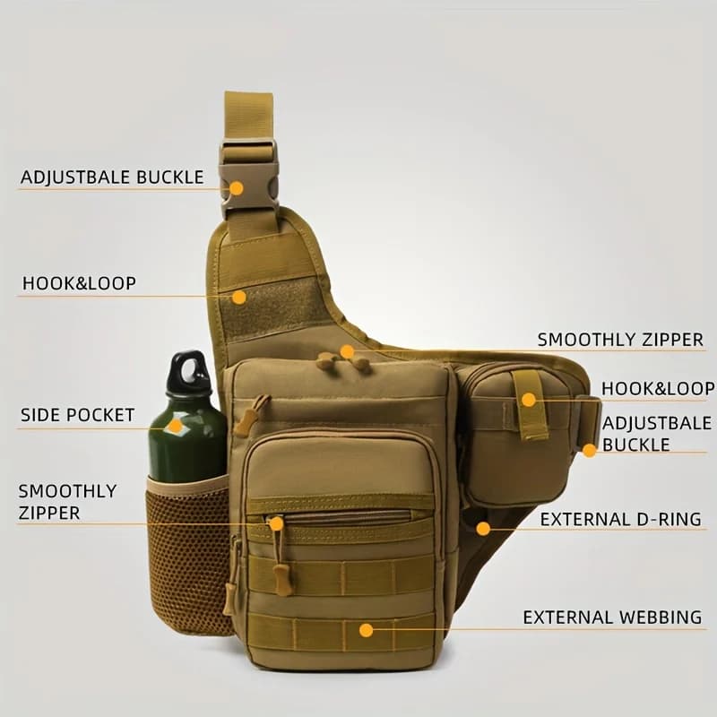 Sac bandoulière pêche étanche sport outdoor - Sac dorsal vélo randonnée camping tactique
