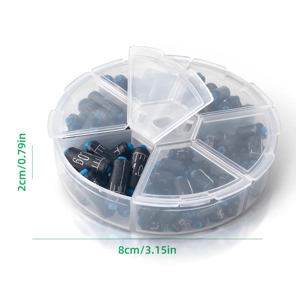 Set de plombs de pêche DNDYUJU 60 pièces avec règle et clips de remplacement rapide, plombs