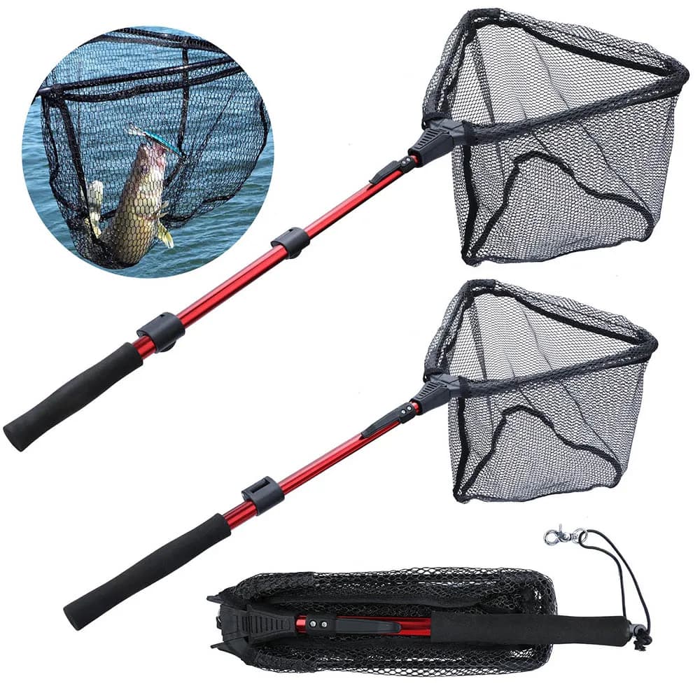 Filet de pêche Sougayilang rétractable pliable portable 70cm 95cm 115cm pour carnassiers