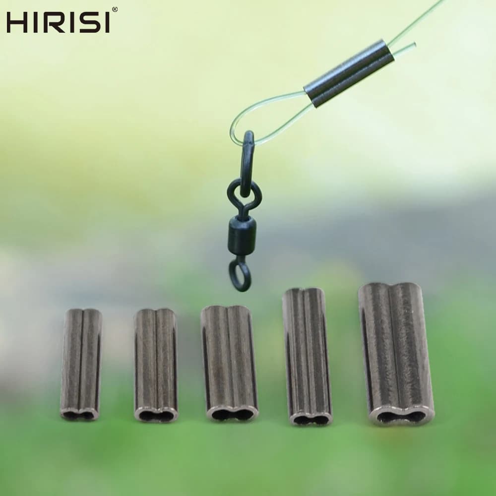 50 manchons de sertissage en cuivre double pour raccords de fil de pêche - accessoires de connexion