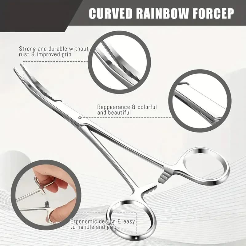 Pince dégorgeoir courbée acier inoxydable F04 accessoires pêche extraction hameçons équipement sport