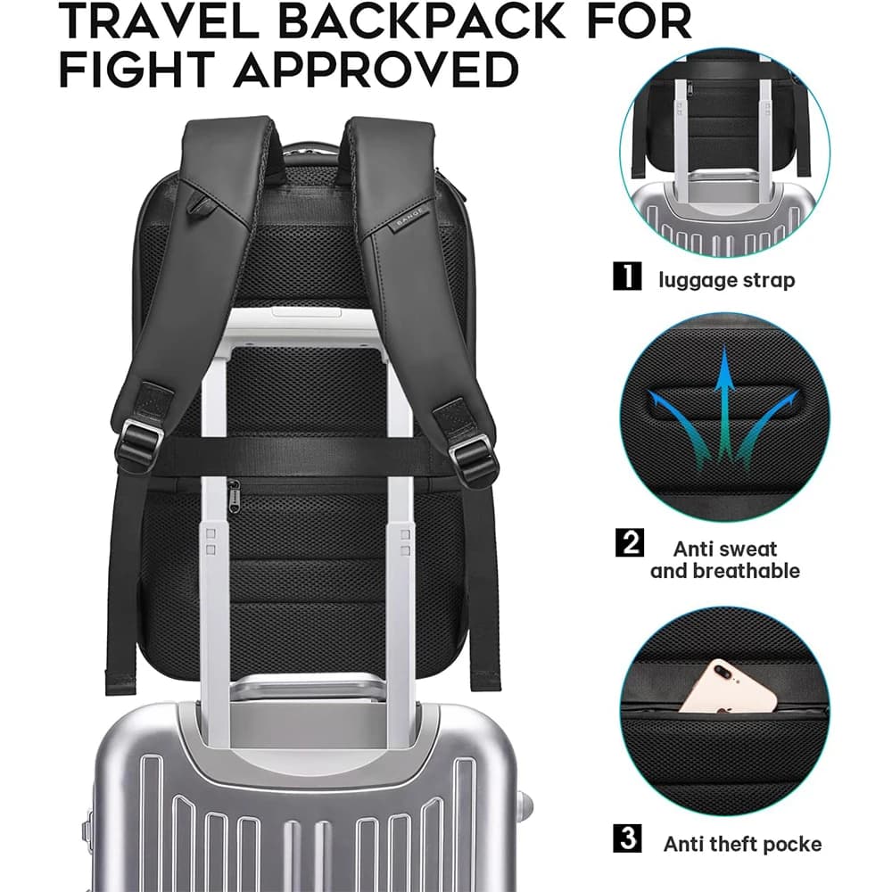 Sac à dos professionnel avec chargeur USB pour pêche - Waterproof et compatible ordinateur 15.6 pouces