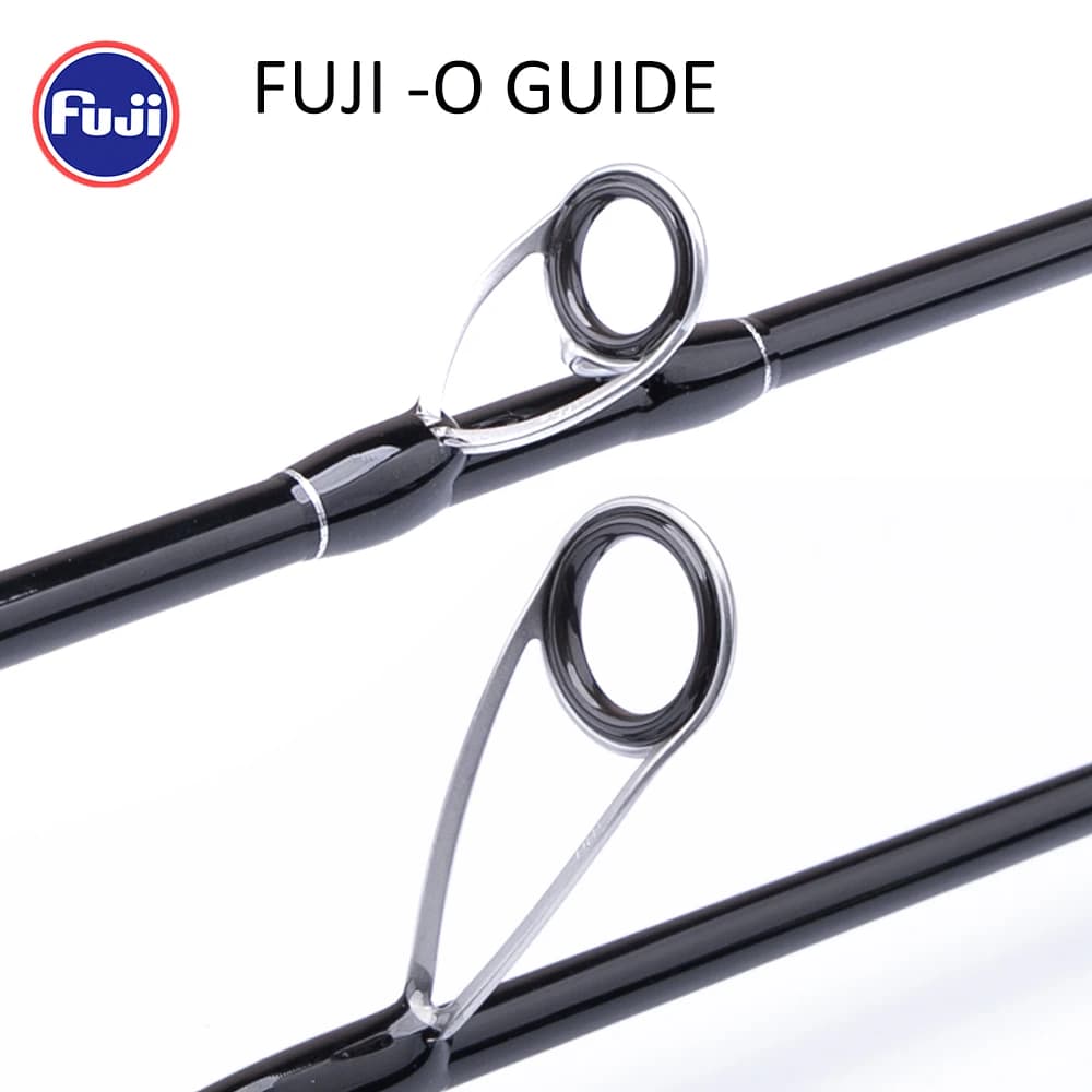Canne spinning ultralégère Fishingfans carbone avec poignée carbone et guides FUJI O Guide pour pêche casting