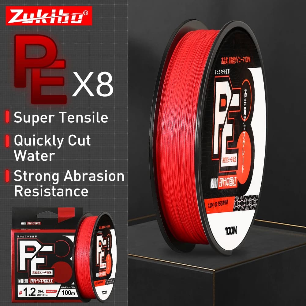Ligne de pêche tressée ZUKIBO Firebird X8 8 brins, haute qualité multifilament pour pêche en mer