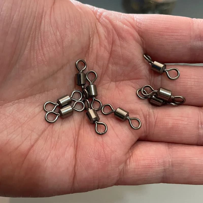 100 émerillons à roulement inox pour pêche à la carpe - Connecteurs solides pour leurres et hameçons