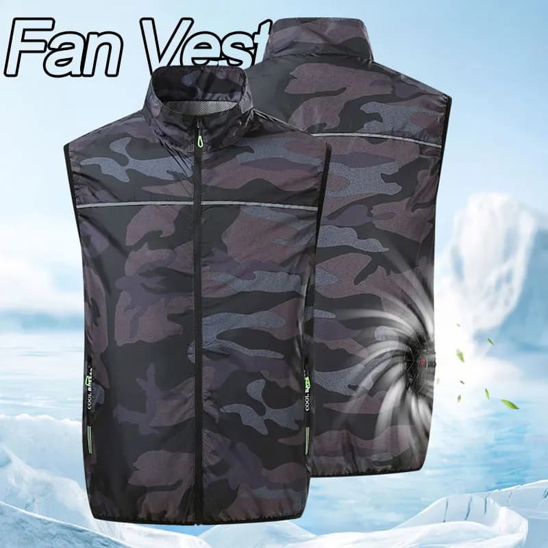 Veste ventilateur rafraîchissante unisexe pour randonnée et pêche - Veste climatisée sport et travail été