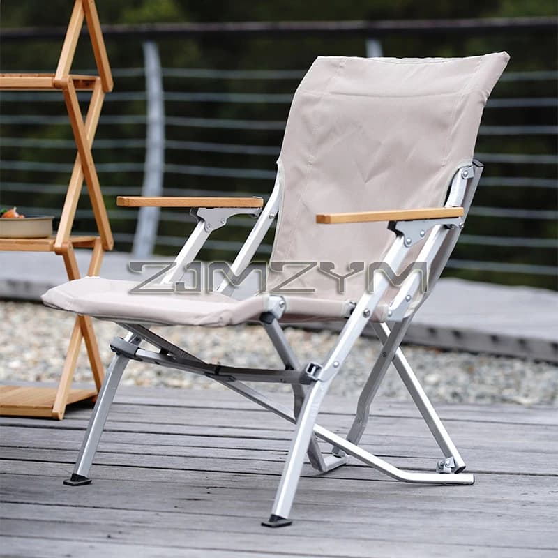 Chaise pliante aluminium dossier haut inclinable pour pêche loisir camping portable extérieur