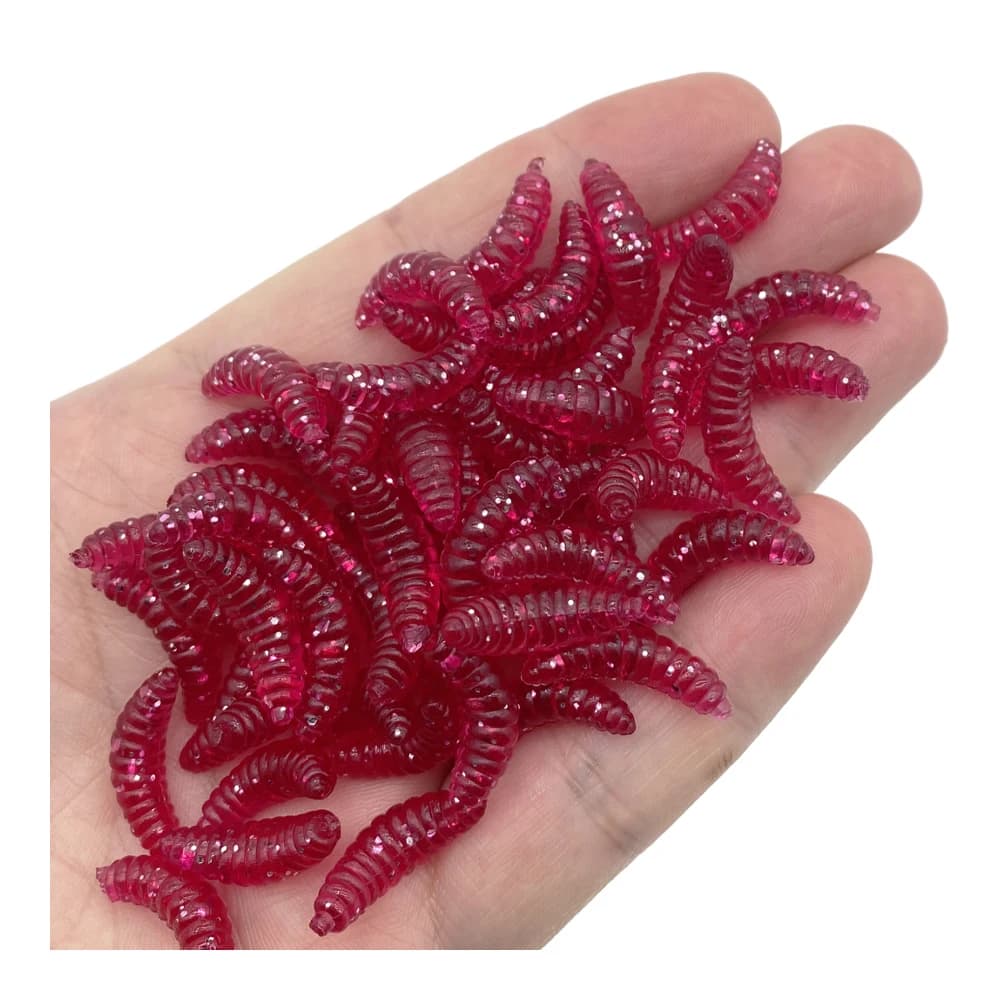 50 Vers de Farine Leurres Appâts Bioniques Souples Asticots pour Pêche Accessoires