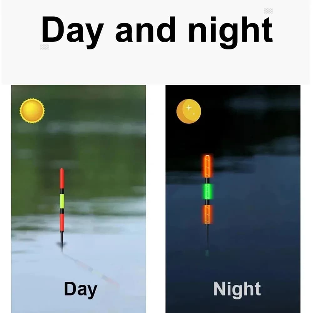 2 flotteurs LED lumineux pêche nocturne été 2024 - grande flottabilité 3g-13g avec pile CR425