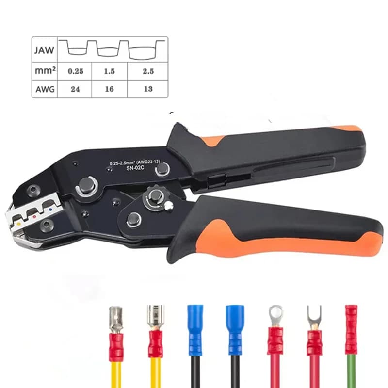 Kit pince à sertir SN-02C avec 280 connecteurs - AWG 23-13 pour installations électriques pêche