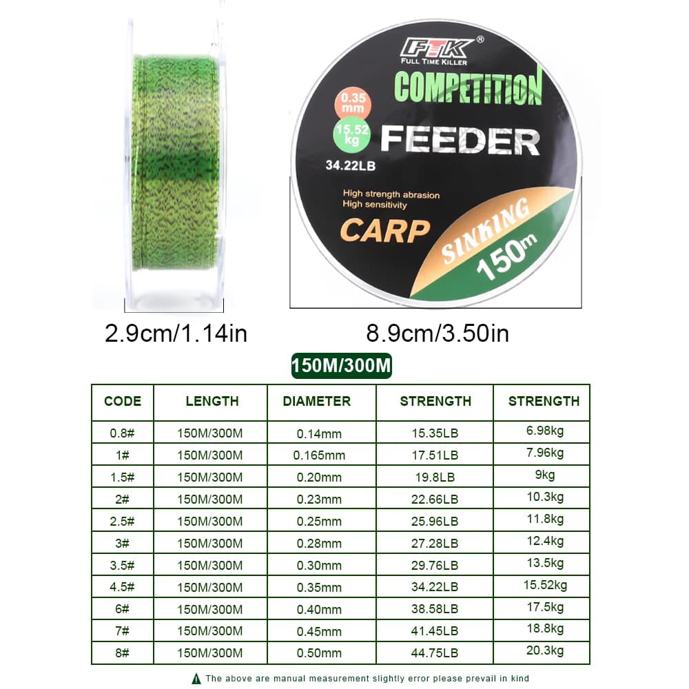 Ligne carp fishing FTK 3D Invisible 150m/300m - Nylon fluorocarbon super résistant pour pêche précise