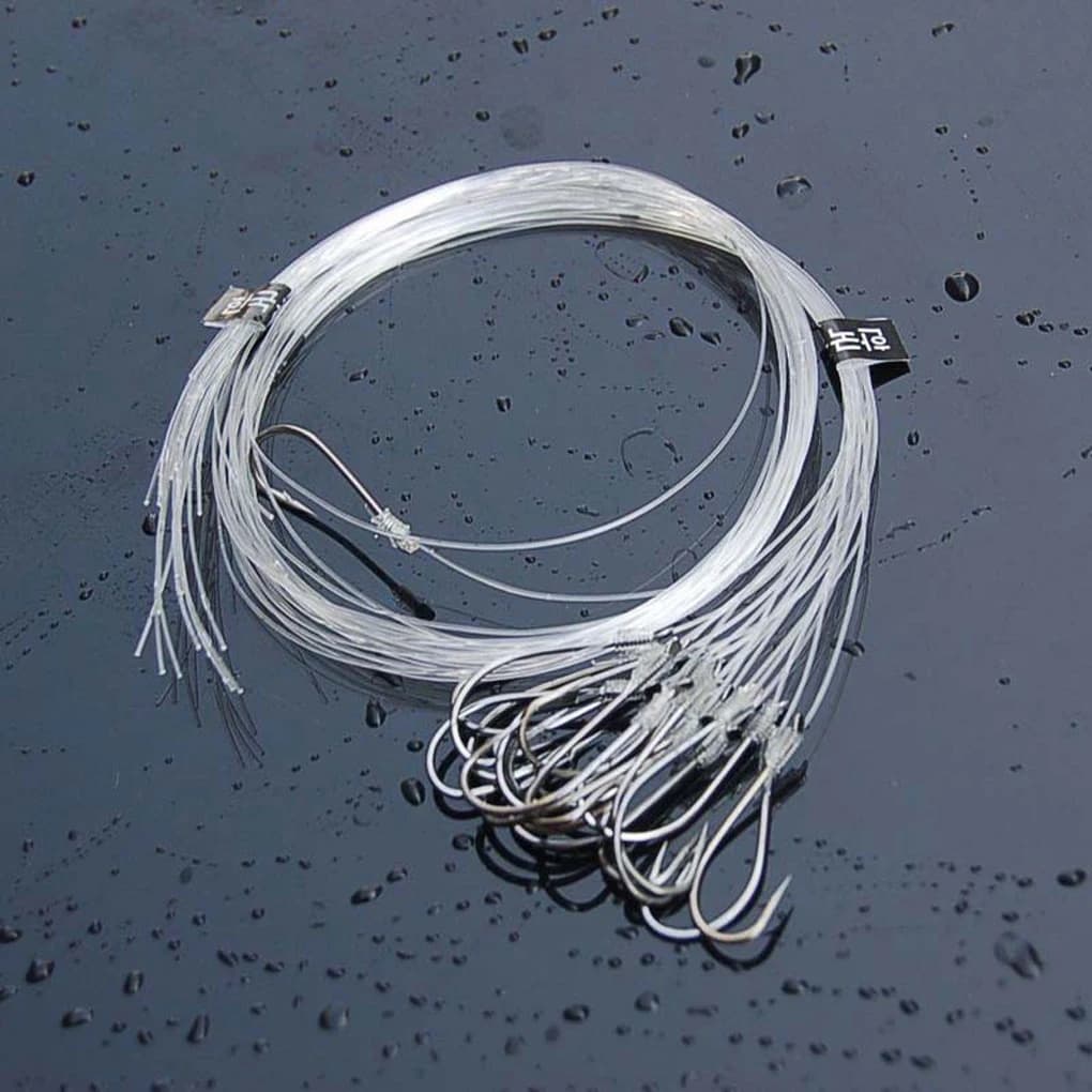 Hameçons jig head 20/26 pièces avec ligne attachée - Acier carbone pour pêche en mer