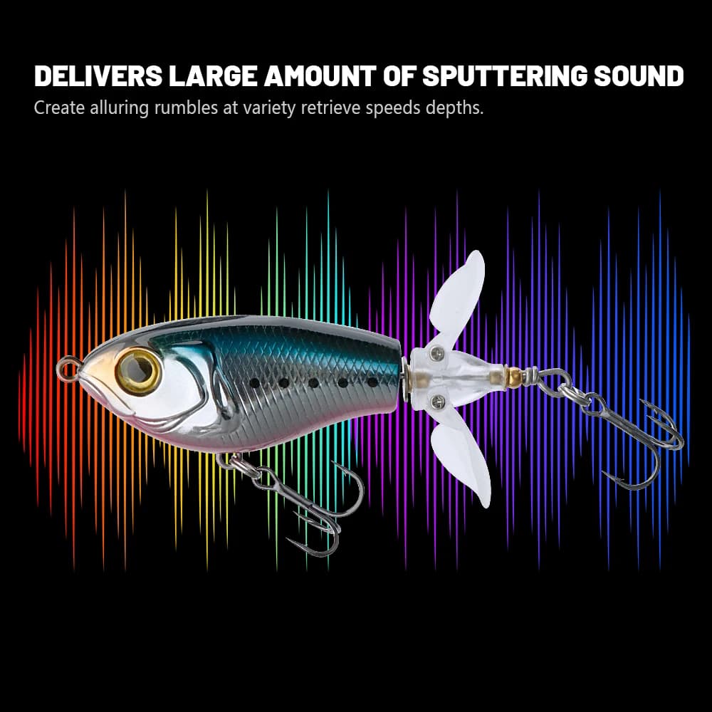 Leurre flottant TREHOOK Whopper Popper 9g 16g avec hélices - Appât de surface pour carnassiers pêche topwater
