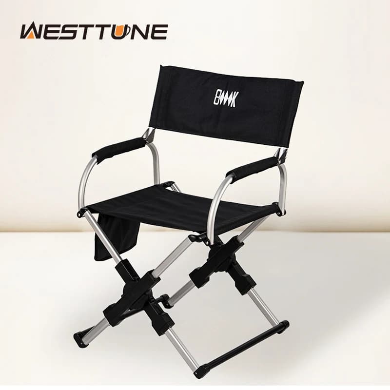 Chaise directeur pliante aluminium pour pêche plage et randonnée - Siège camping voyage