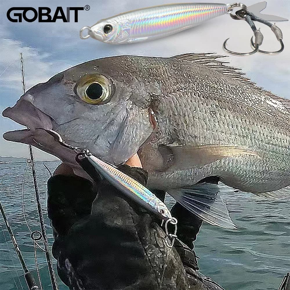 Leurre métallique GOBAIT 20g 30g 40g avec œil 3D laser pour pêche spinning et leurrage