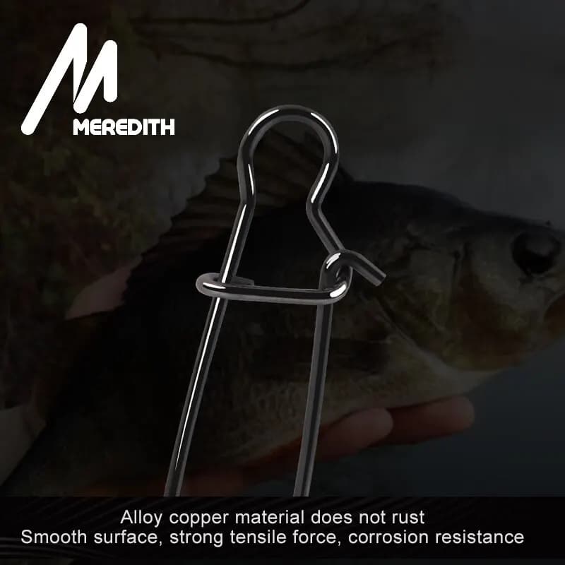 Connecteurs pêche Meredith 50 pièces mousquetons rapides émerillons solides anneaux sécurité