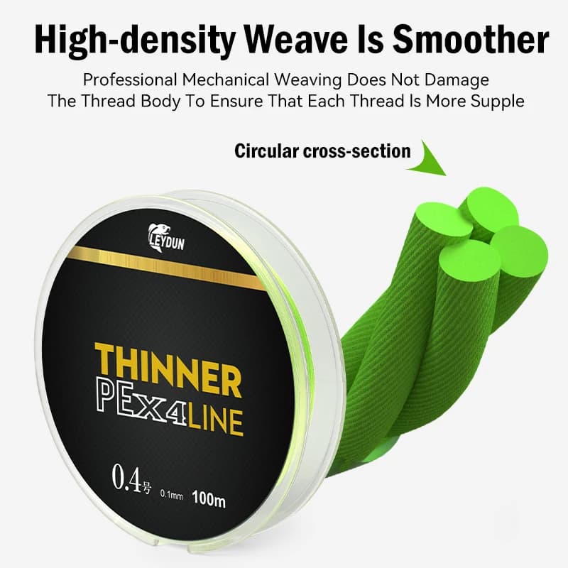 Ligne de pêche Leydun Micro THINNER 100m-150m MT8 4 brins tresse PE Japon pour carpe et mouche