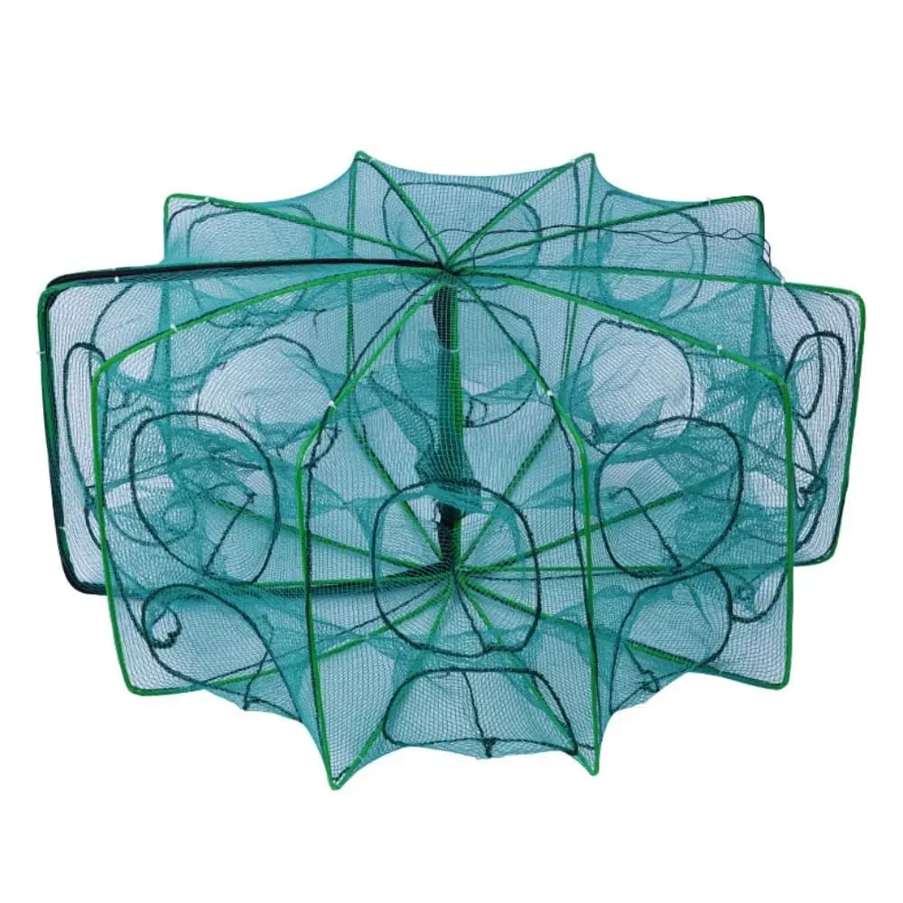 Filet de pêche pliable et durable avec 6 à 10 trous - Cage maille nylon verte