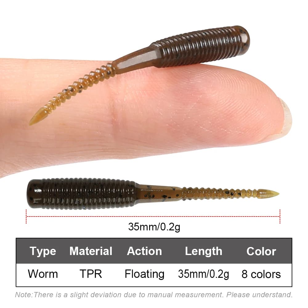 Boîte 20 leurres souples Ajing Spinpoler 3.5cm - Swimbaits TPR rockfish vers lumineux pêche glace jig bass