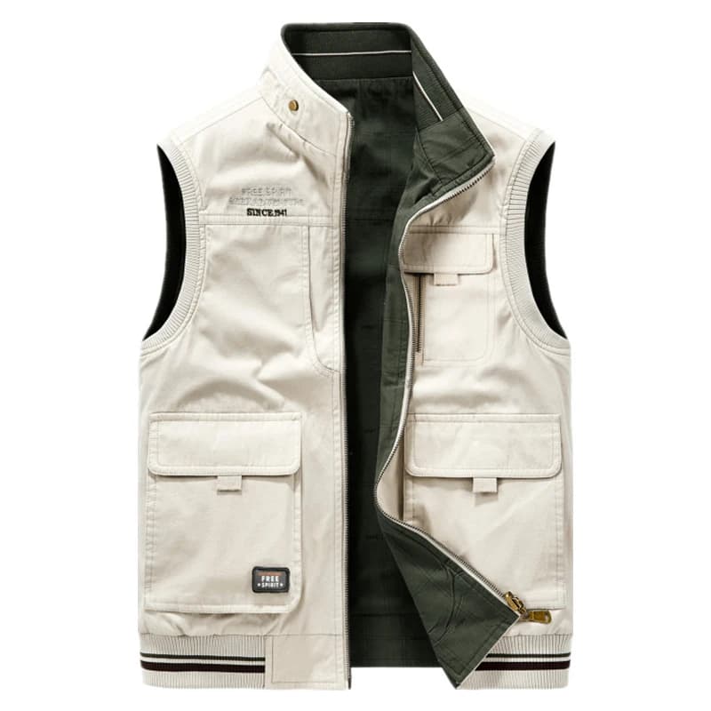 Veste de pêche homme 8XL hiver automne coton multi-poches militaire sans manches double face plus size