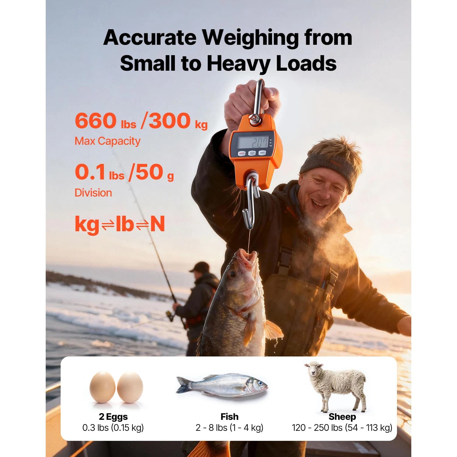 Balance suspendue SucceBuy 660 lbs digitale portable - Parfaite pour pêche en mer et rivière