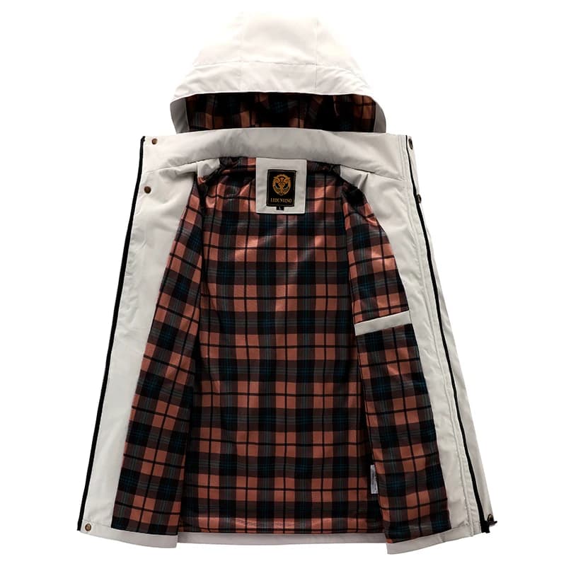 Veste de pêche décontractée capuche homme - Veste imperméable soft shell hiver grande taille