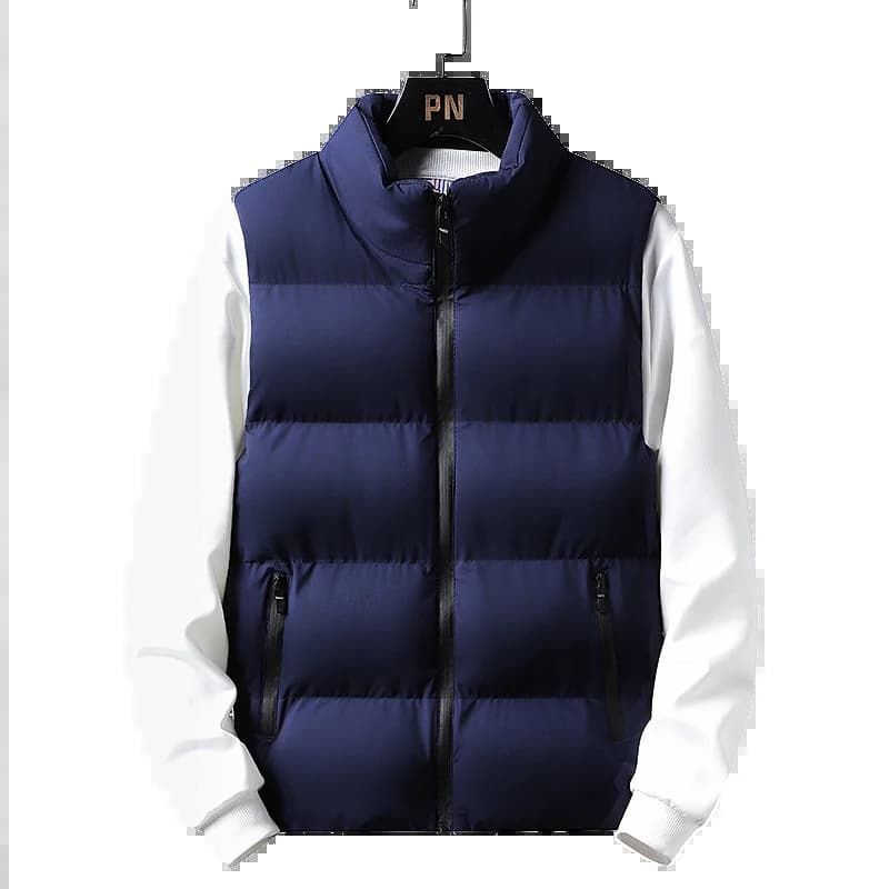 Veste sans manches 5XL homme imperméable hiver col montant manteau automne casual