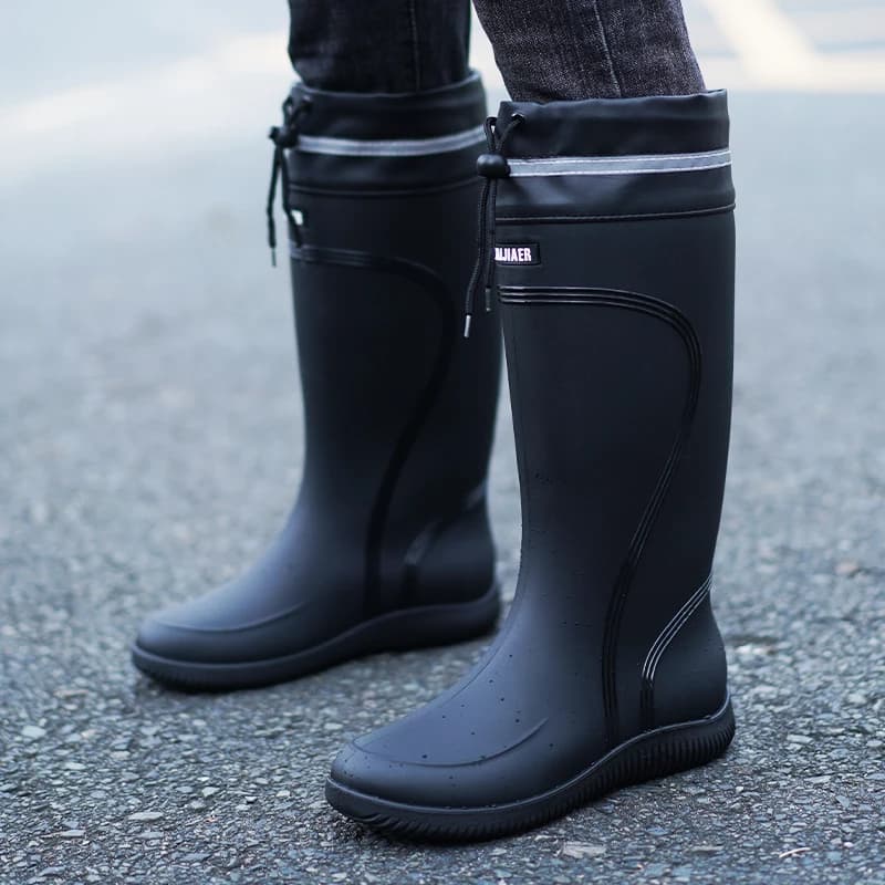 Bottes de pluie haut de gamme unisexe - Modèles mi-mollet avec cordon anti-dérapant imperméable